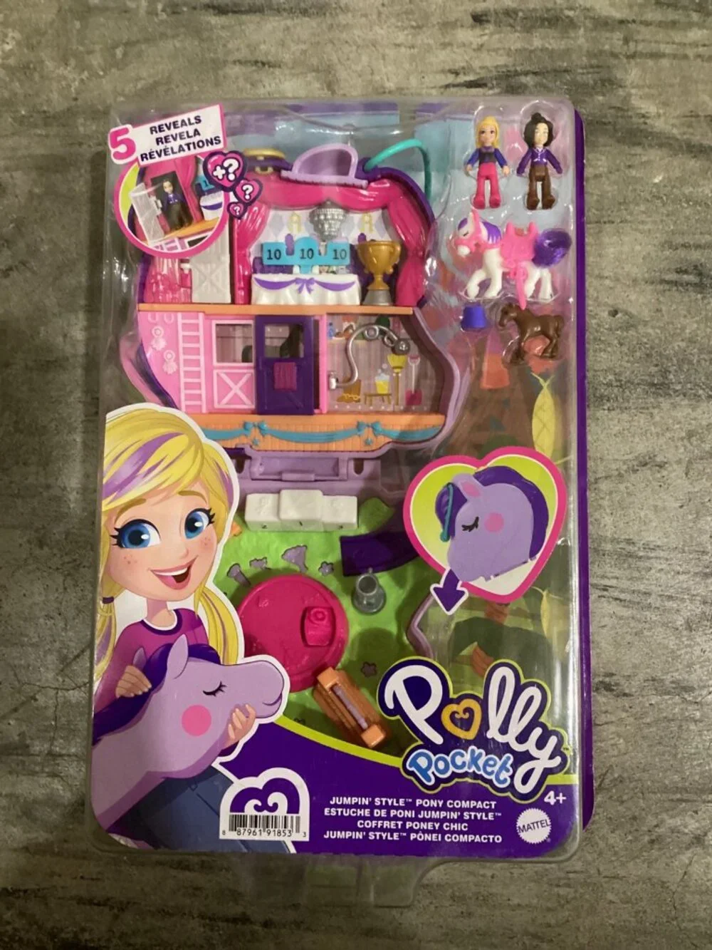Polly Pocket Jumpin' Style Pony Compact Playset with 2 Micro Dolls & Accessories
